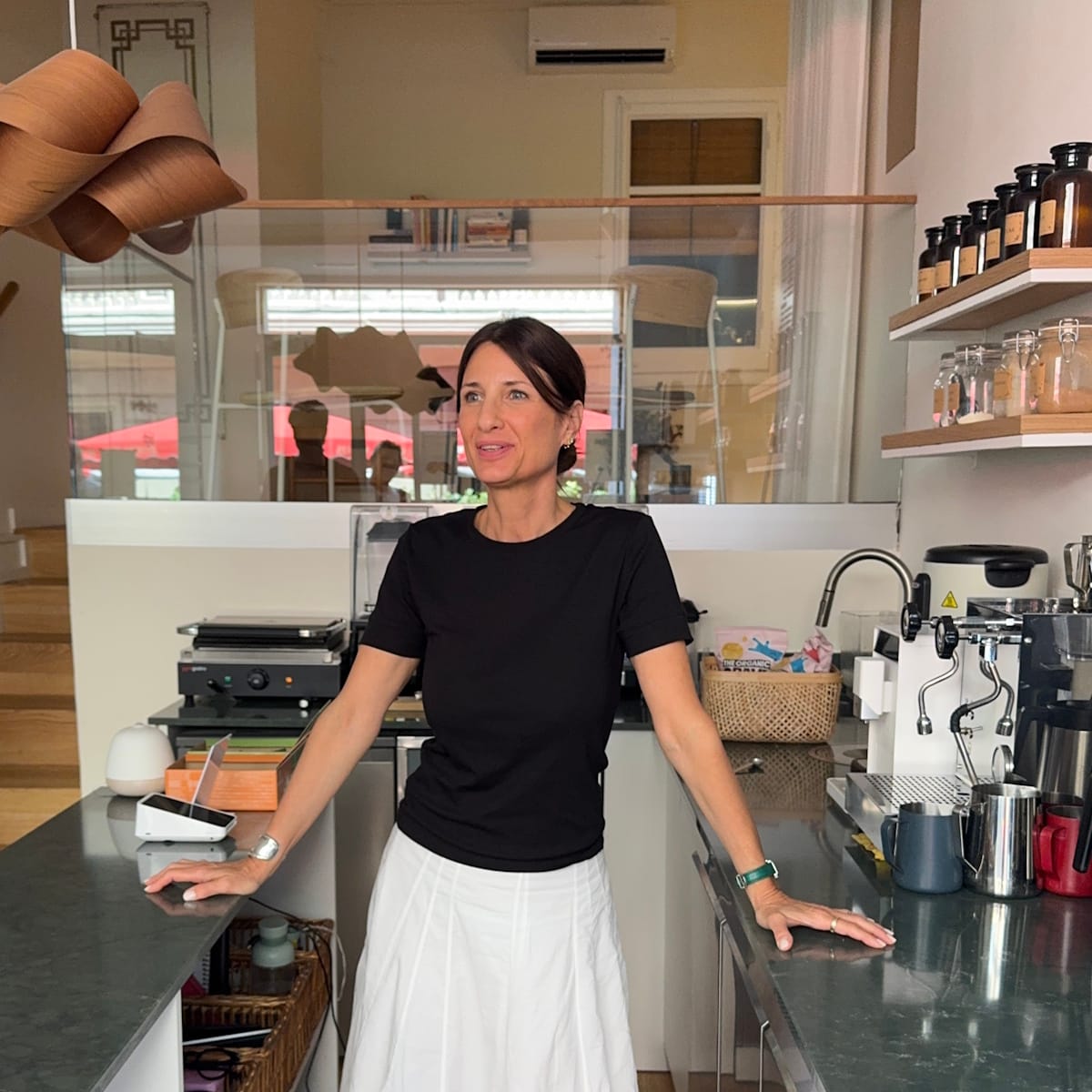 Lee behind the counter at Boost & Calm in Barcelona